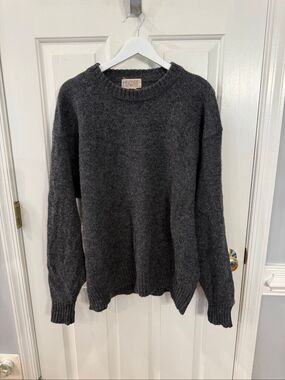 Heather & Tweed Mens Gray Shetland Wool Crewneck Sweater sz XL